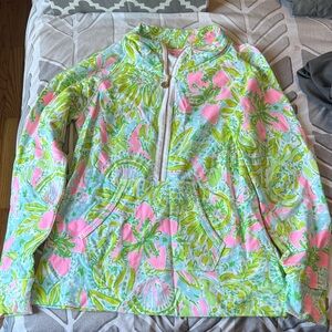 Lilly Pulitzer Pink and Green Floral popover